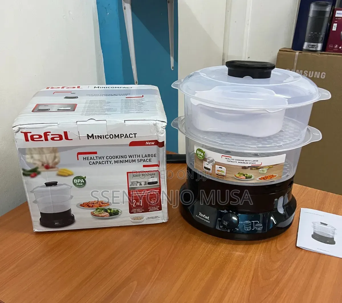 Tefal Food Steamer Cooker 6l Vc1398 – 800w, 2-Tier Bpa-Free Bowls.