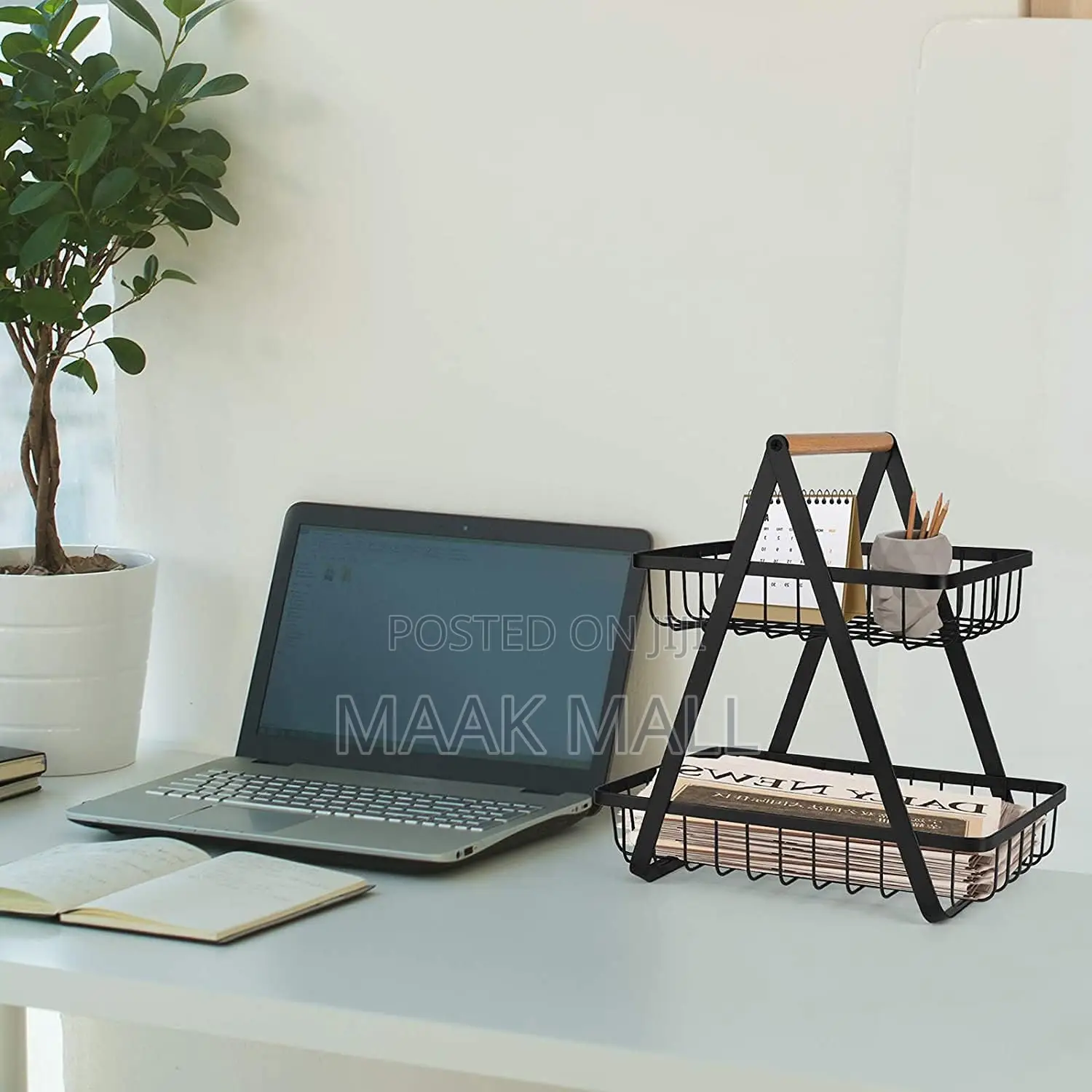 2 Tier Countertop Fruit Storage Basket, Vegetable Rack Bread Display