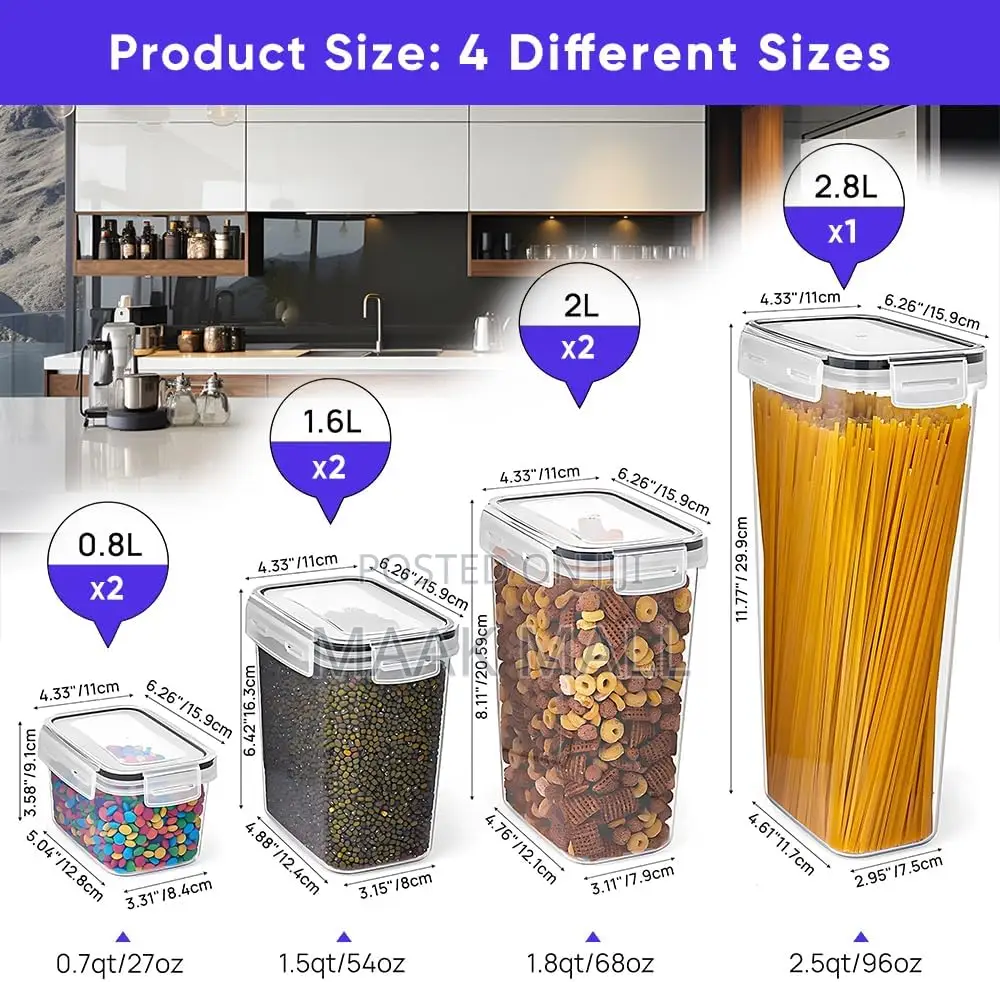 Airtight Food Storage Containers Set,7 PCS Kitchen Pantry Container