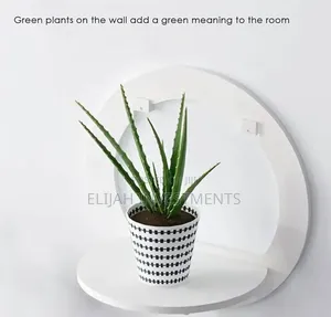 White Geometric Floating Wall Shelf