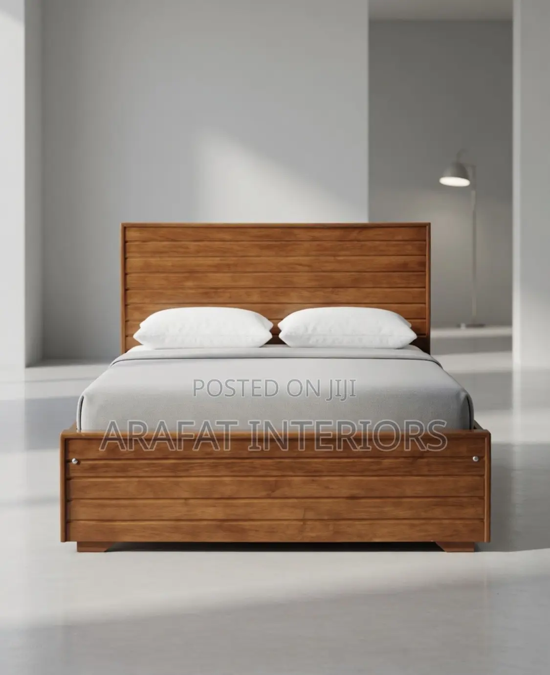 5by6 Warm Brown Wooden Base Bed