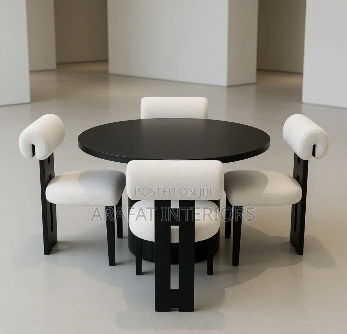 4 Seater Round Blank Upholstered Dining Table