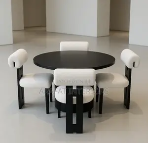4 Seater Round Blank Upholstered Dining Table