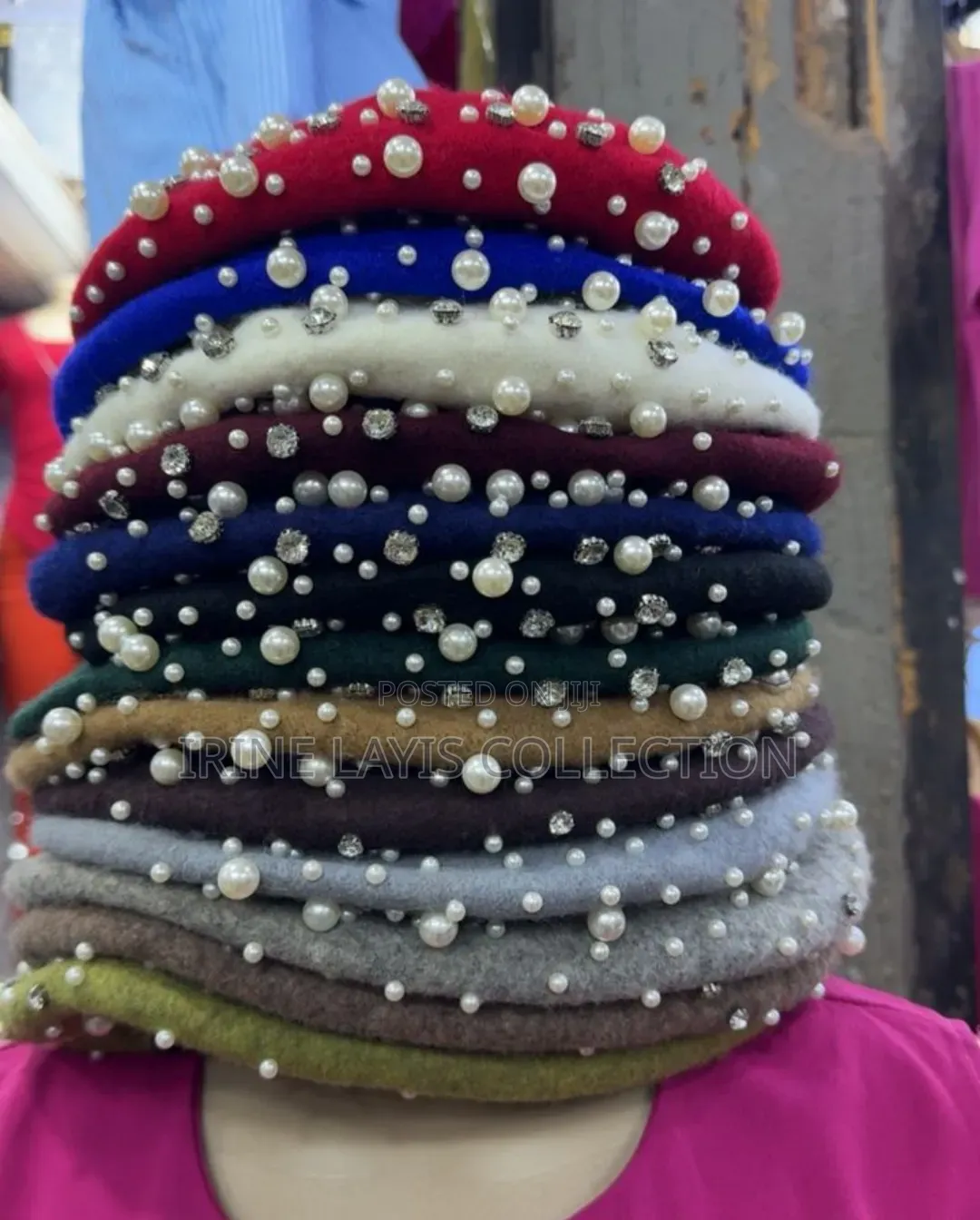 Women's Elegant Beaded Berets Caps