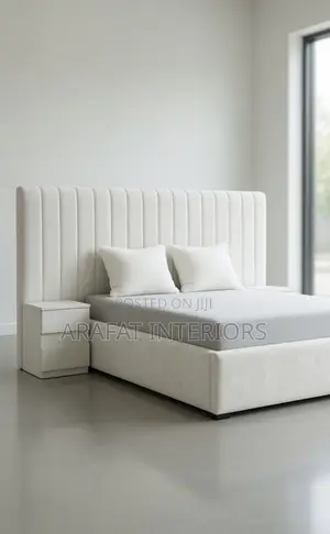 Luxury White Upholstered Bed