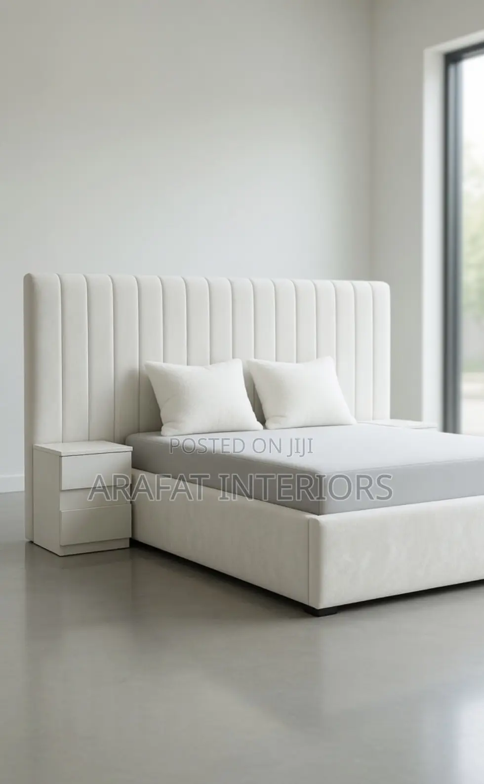 Luxury White Upholstered Bed