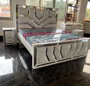 Luxury White Silver Mirror Bed