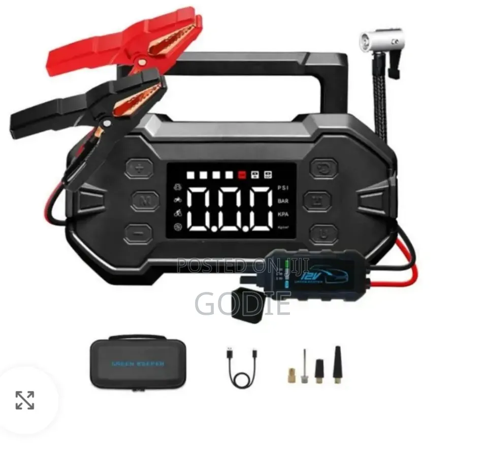 3-in-1 Portable Car Jump Starter, Air Compressor,