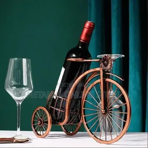 Vintage Tricycle Shaped Wine Rack and Glass Holder