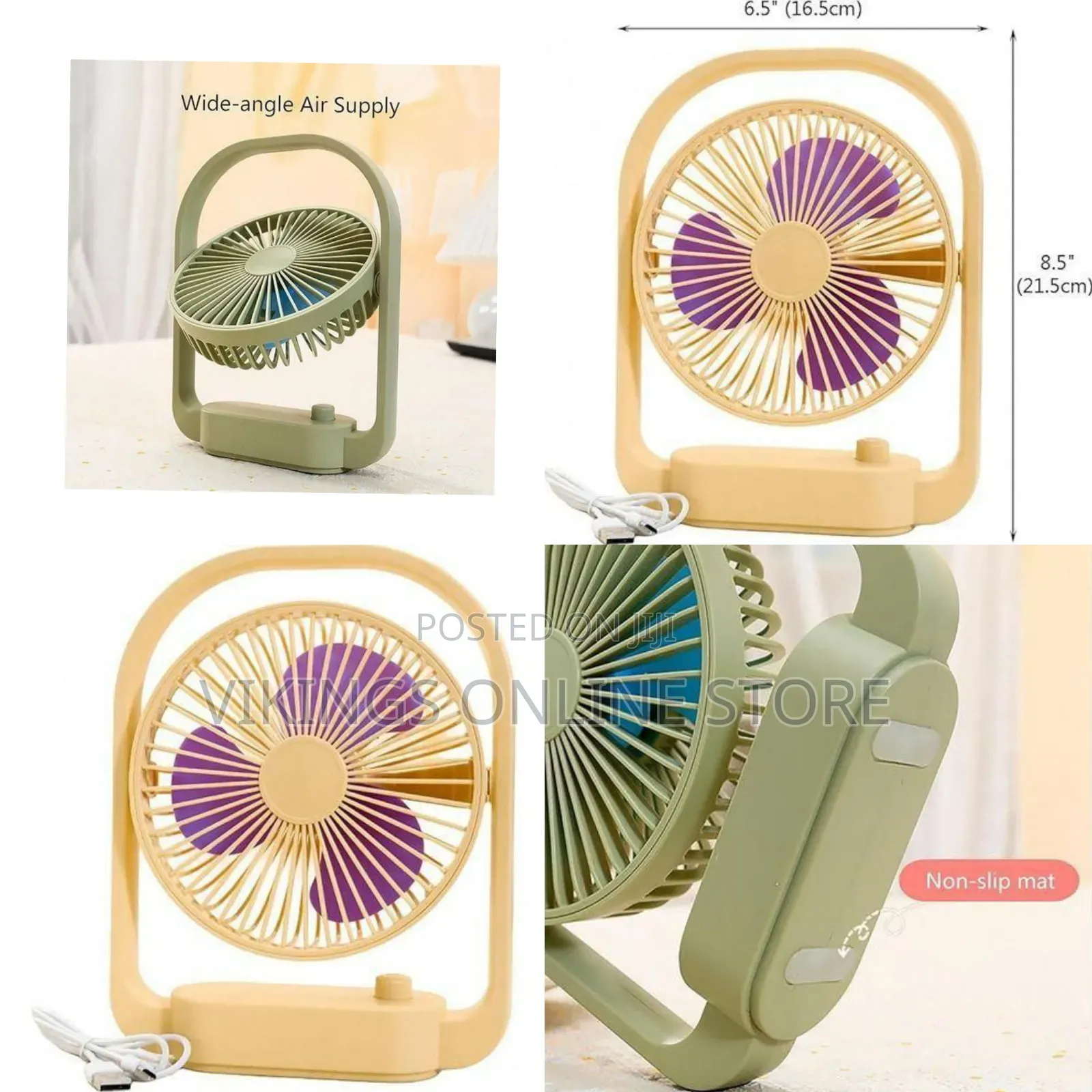 Rechargeable Desk Fan - Multicolor