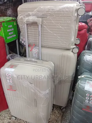 Prosperity Expandable 3pcs Full Set Plastic Rubber Suitcases