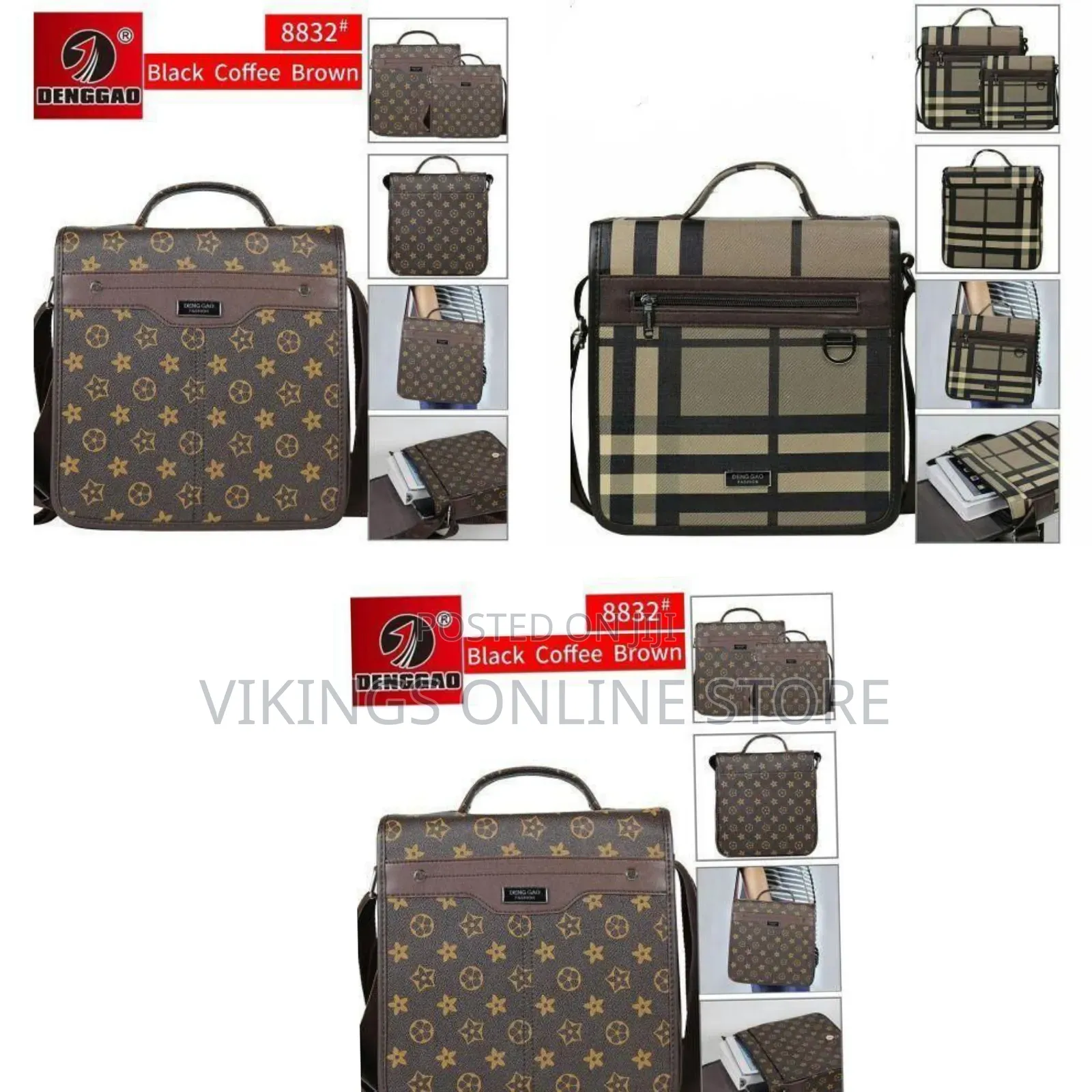 Set of 2 Geometric Patterned Shoulder Bag Sets - Multicolor