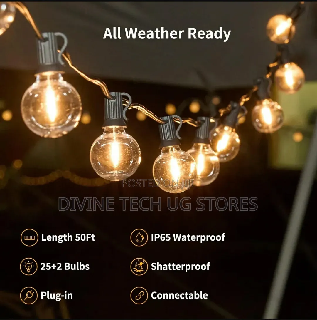 Outdoor String Lights 10m - 20 Bulbs for Garden, Parties
