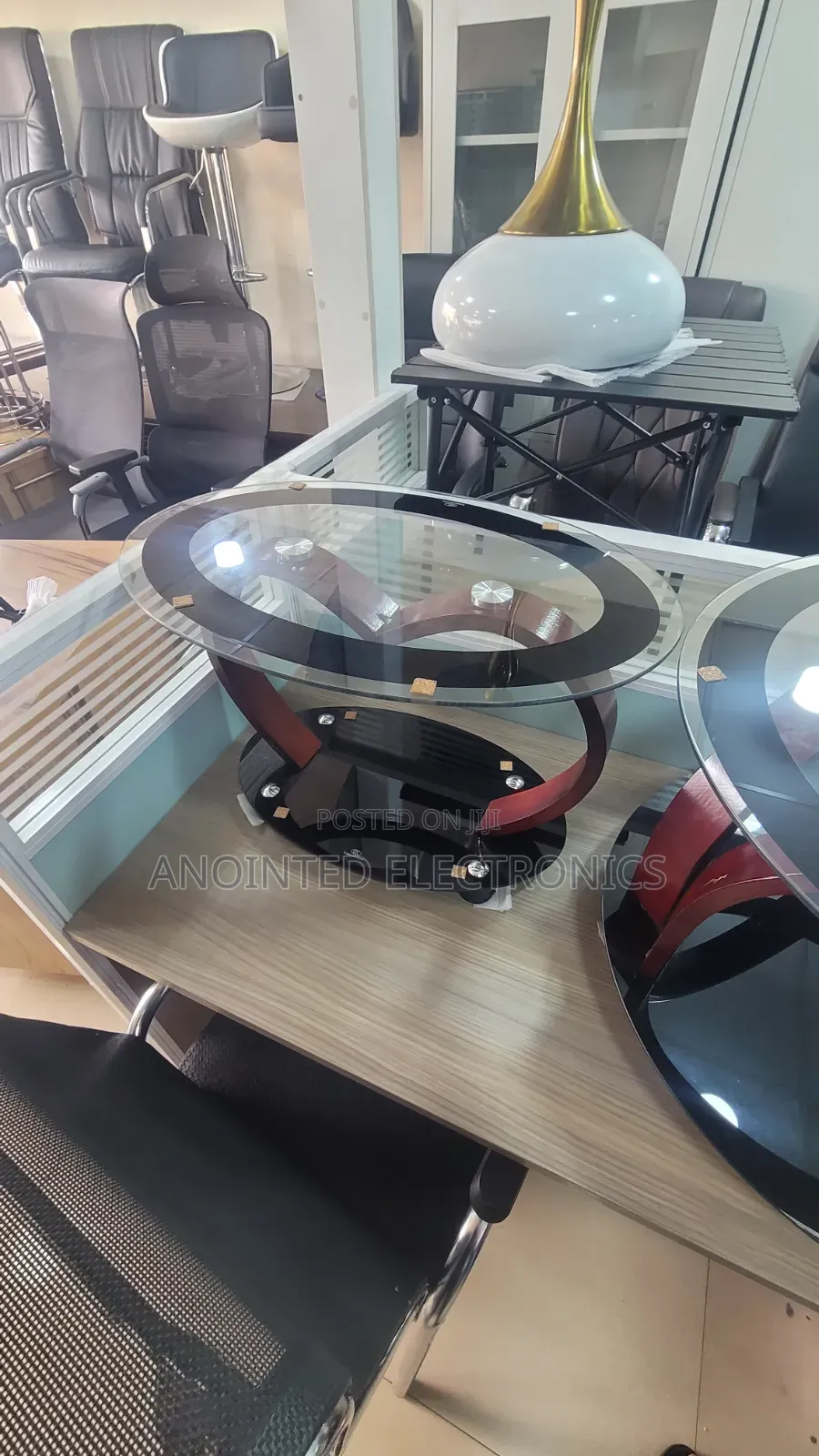 Oval Glass Table