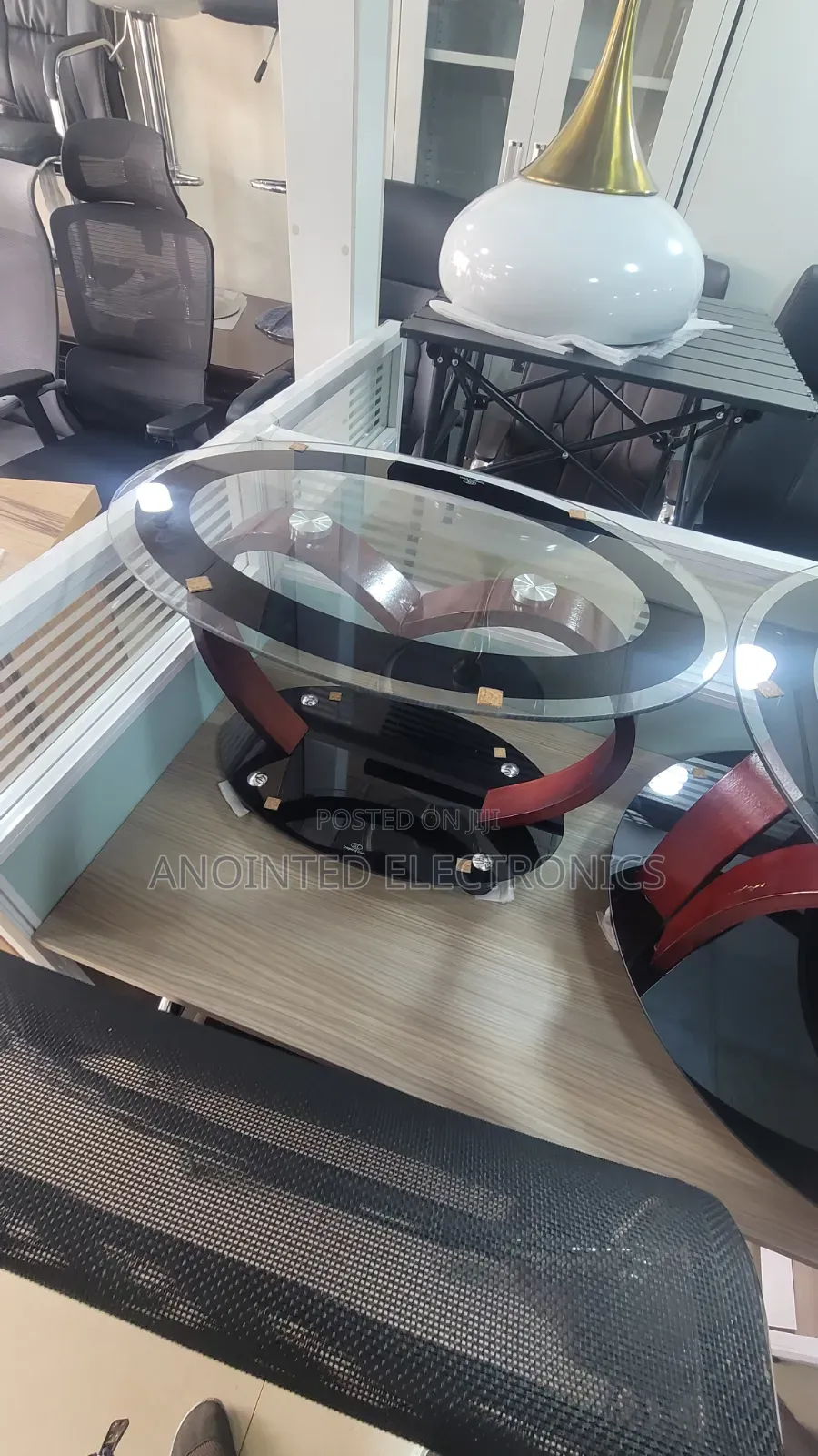 Oval Glass Table