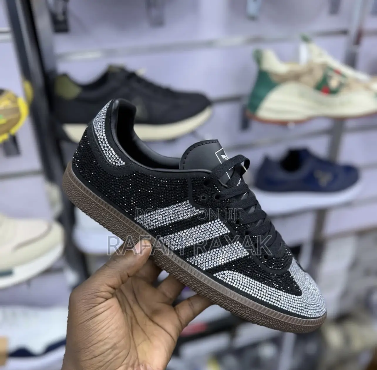Black Version of Adidas Samba Og Rhinestone