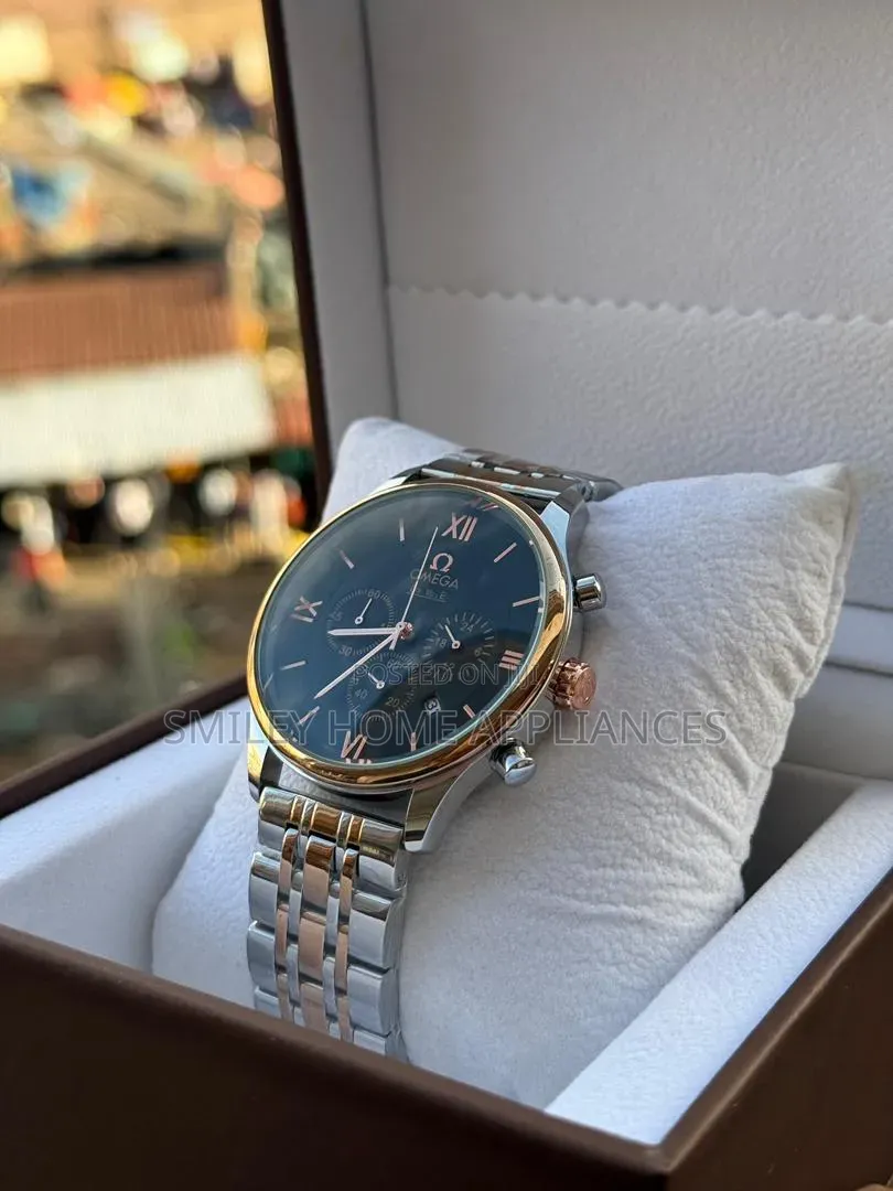 Men's Original Omega Quartz Analog Display Wrist Time Piece at Discount