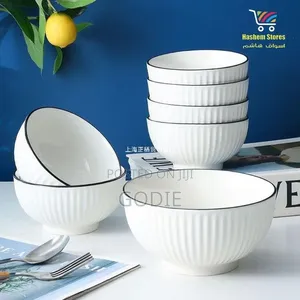 6pcs Set of White Ceramic Bowls
