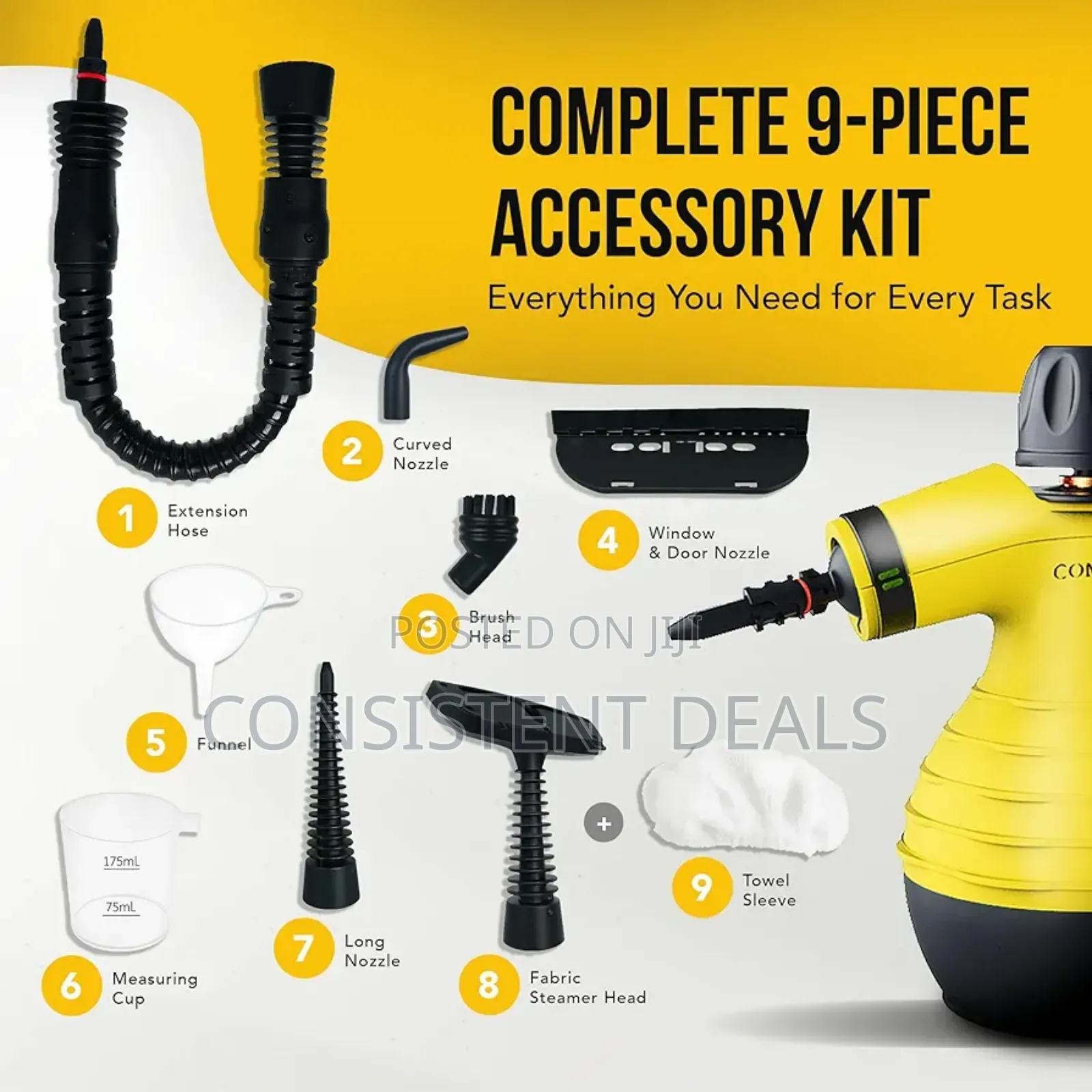 Multi-Purpose Handheld Pressurized Steam Cleaner