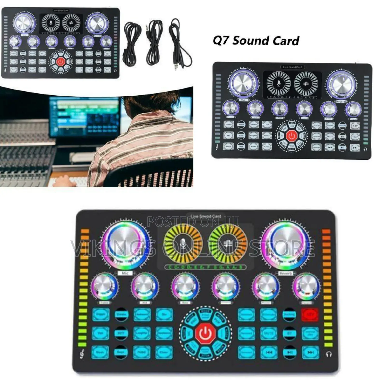 Professional Live Sound Card and Audio Mixing Console - Multicolor