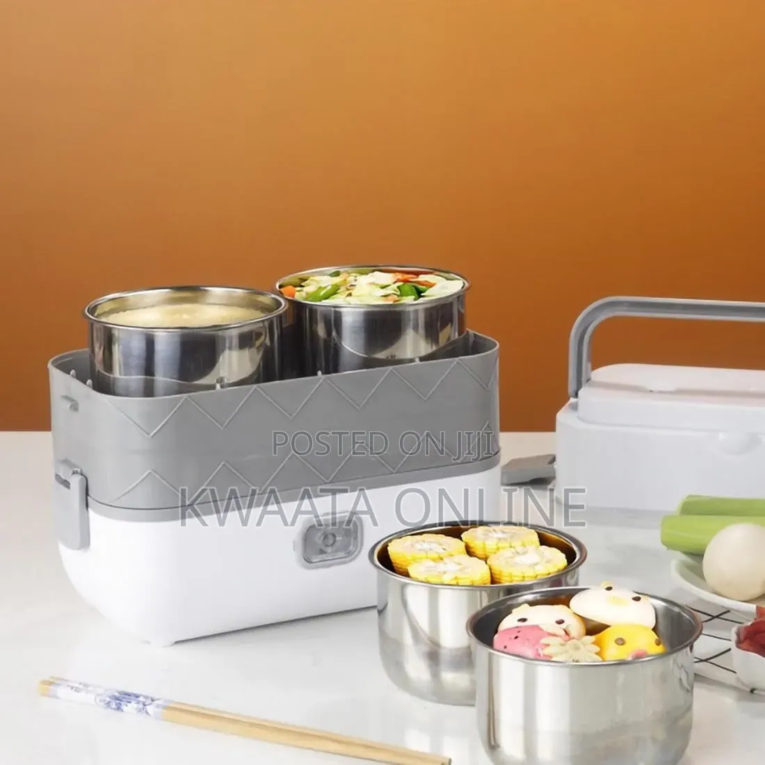 Electric Lunch Box, 2 Layers 1.48l Self Cooking Heating Food Steamer