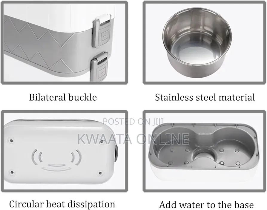 Electric Lunch Box, 2 Layers 1.48l Self Cooking Heating Food Steamer