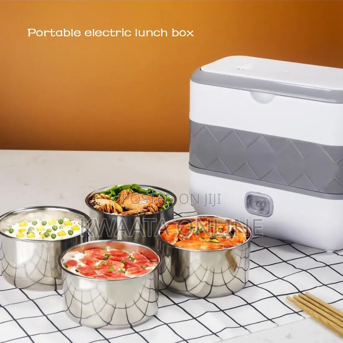 Electric Lunch Box, 2 Layers 1.48l Self Cooking Heating Food Steamer