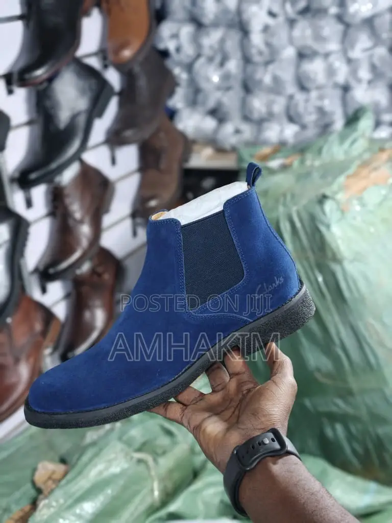 Classic Clarks Men's Suede Laceless Boots in Stock