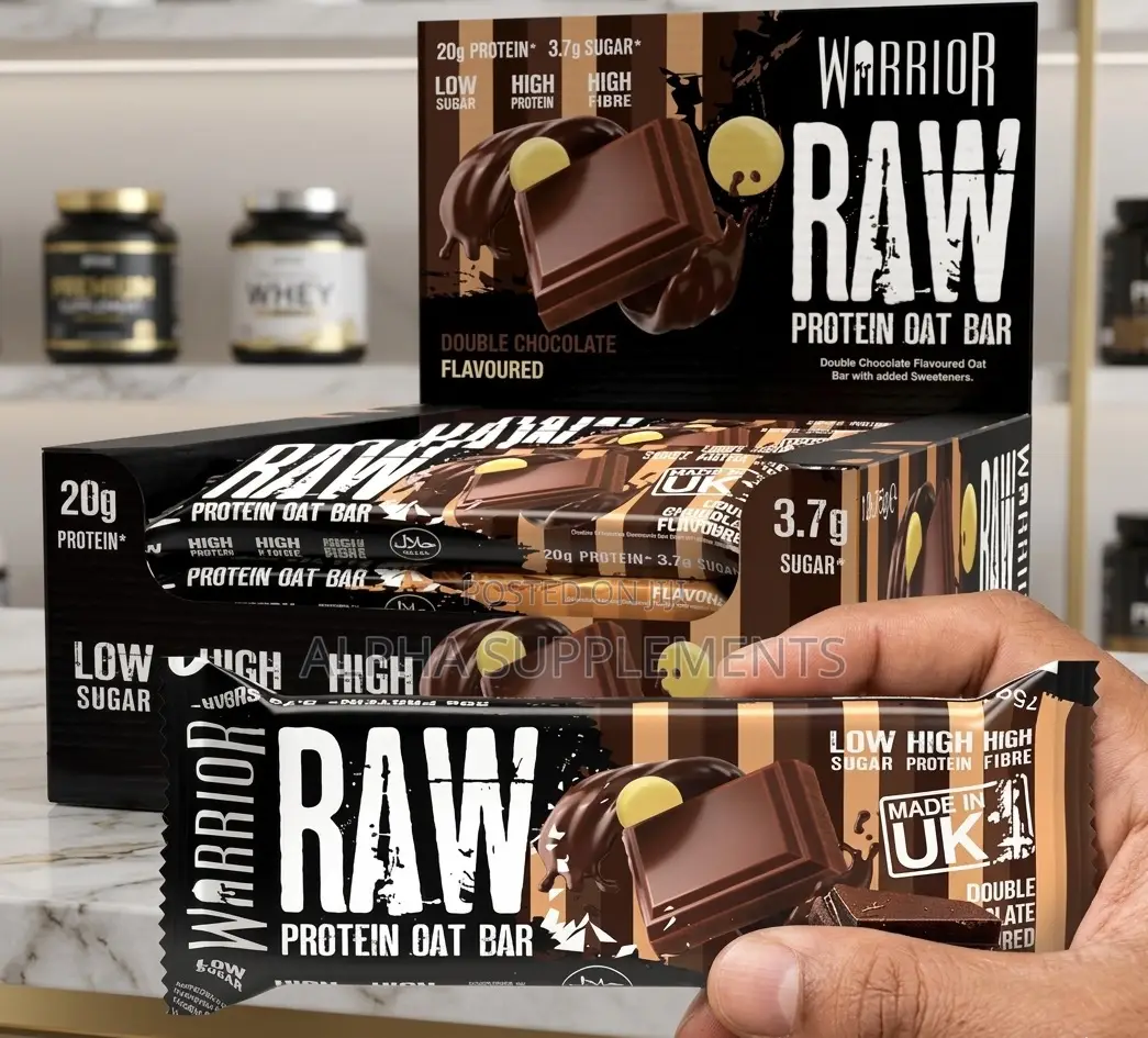 Warrior Protein Bar – 20g Protein, Low Sugar, Double Chocolate (1 Bar)