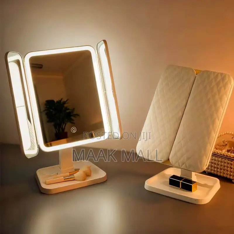 Portable 3 Led Makeup Folding Cosmetic Mirror (Rechargeable)