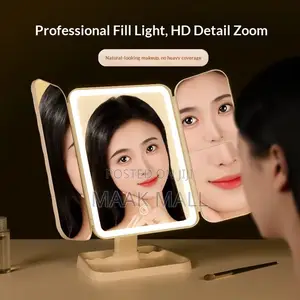Portable 3 Led Makeup Folding Cosmetic Mirror (Rechargeable)