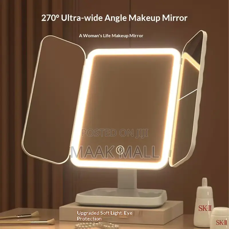 Portable 3 Led Makeup Folding Cosmetic Mirror (Rechargeable)