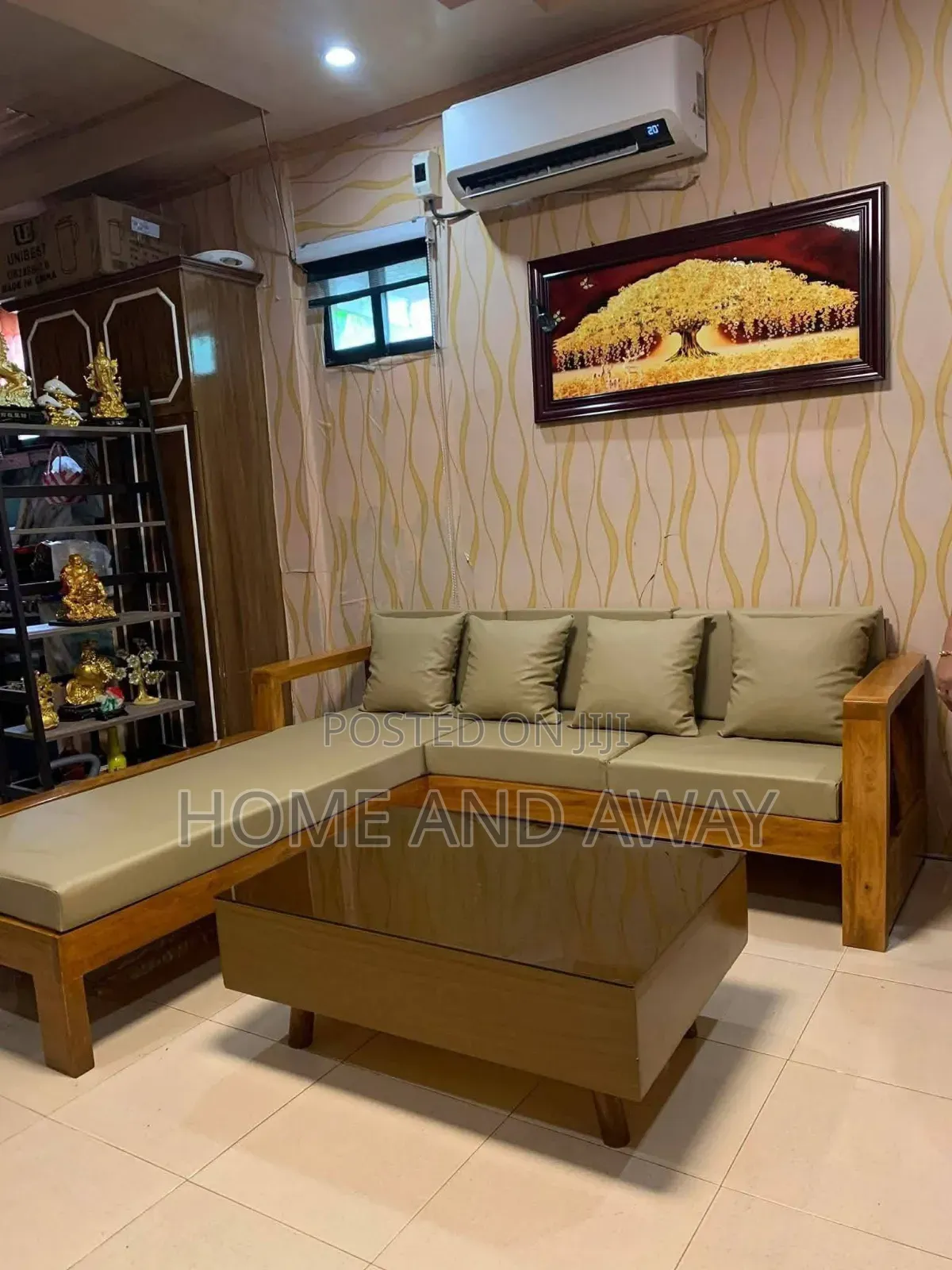 Wooden L Sofa Chairs From 1,500,000/- In Any Colour of Choice.