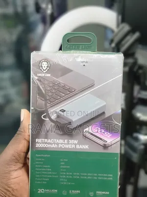 Green Lion Retractable 35w 20000mah Power Bank.