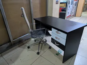 Office Chair Set, New Desk With Refurbished (Used) Adjustable Chair