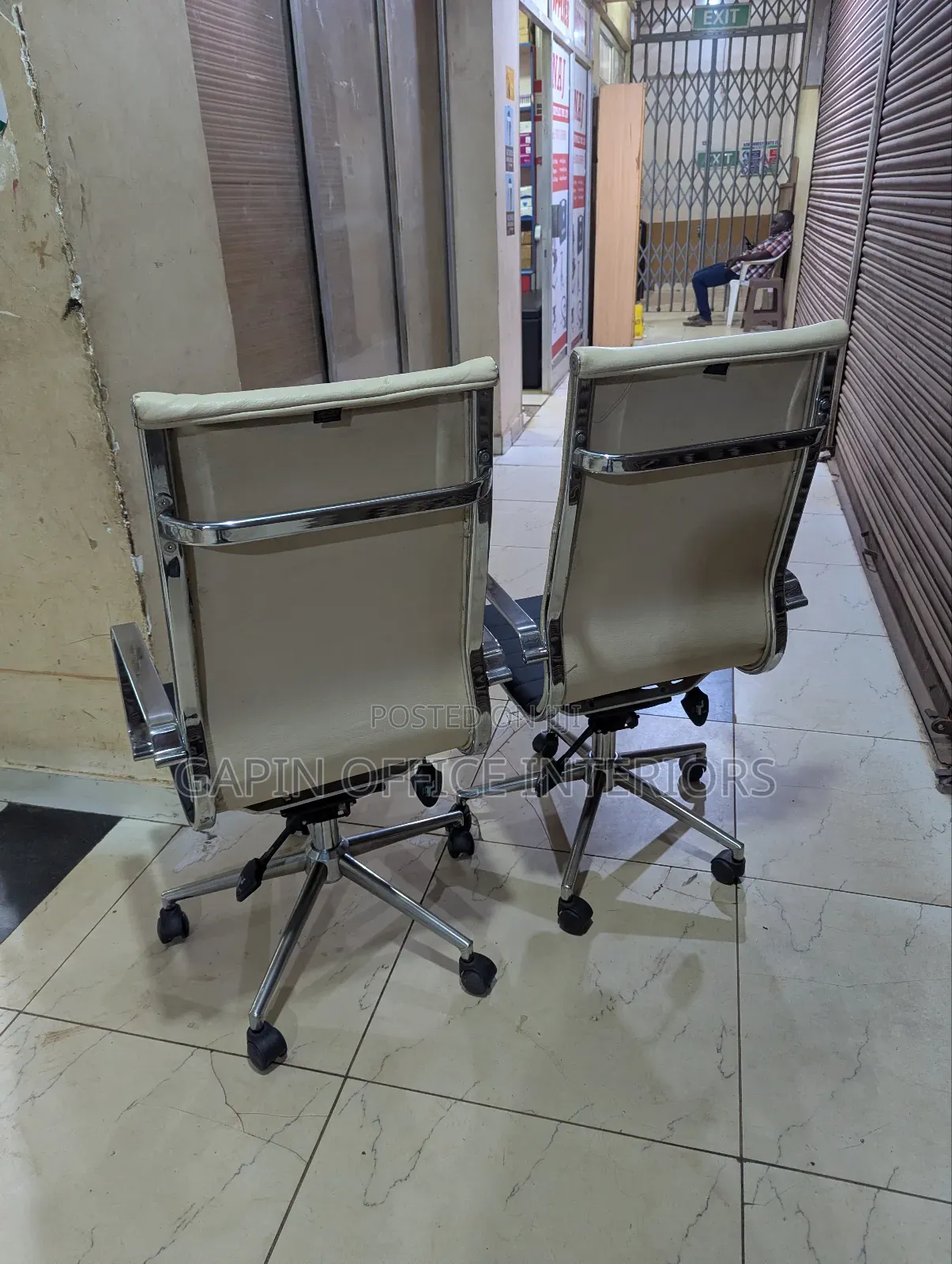 Refurbished Long Back Leather Made Chairs,. Price for One Piece