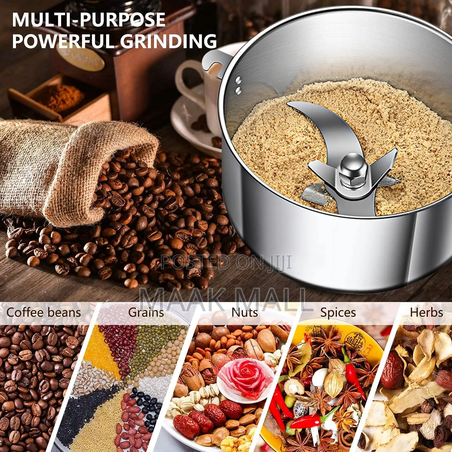 Grain Mill Electric 750g Electric Mill Stainless Steel