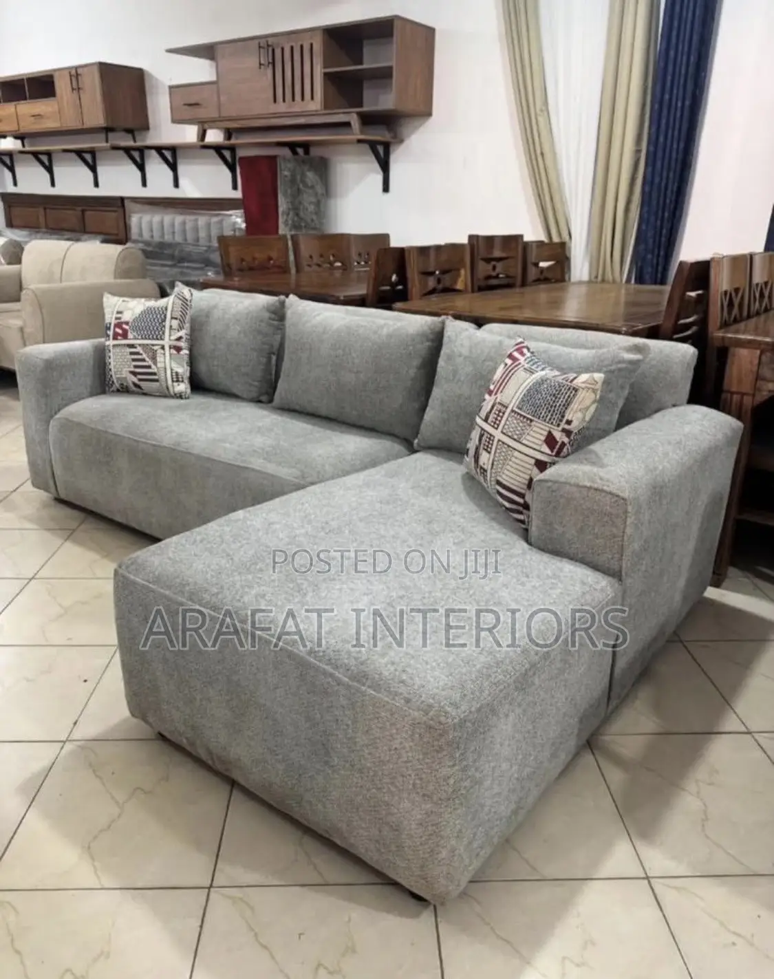 Modern Light Grey L-Shaped Sectional Sofa