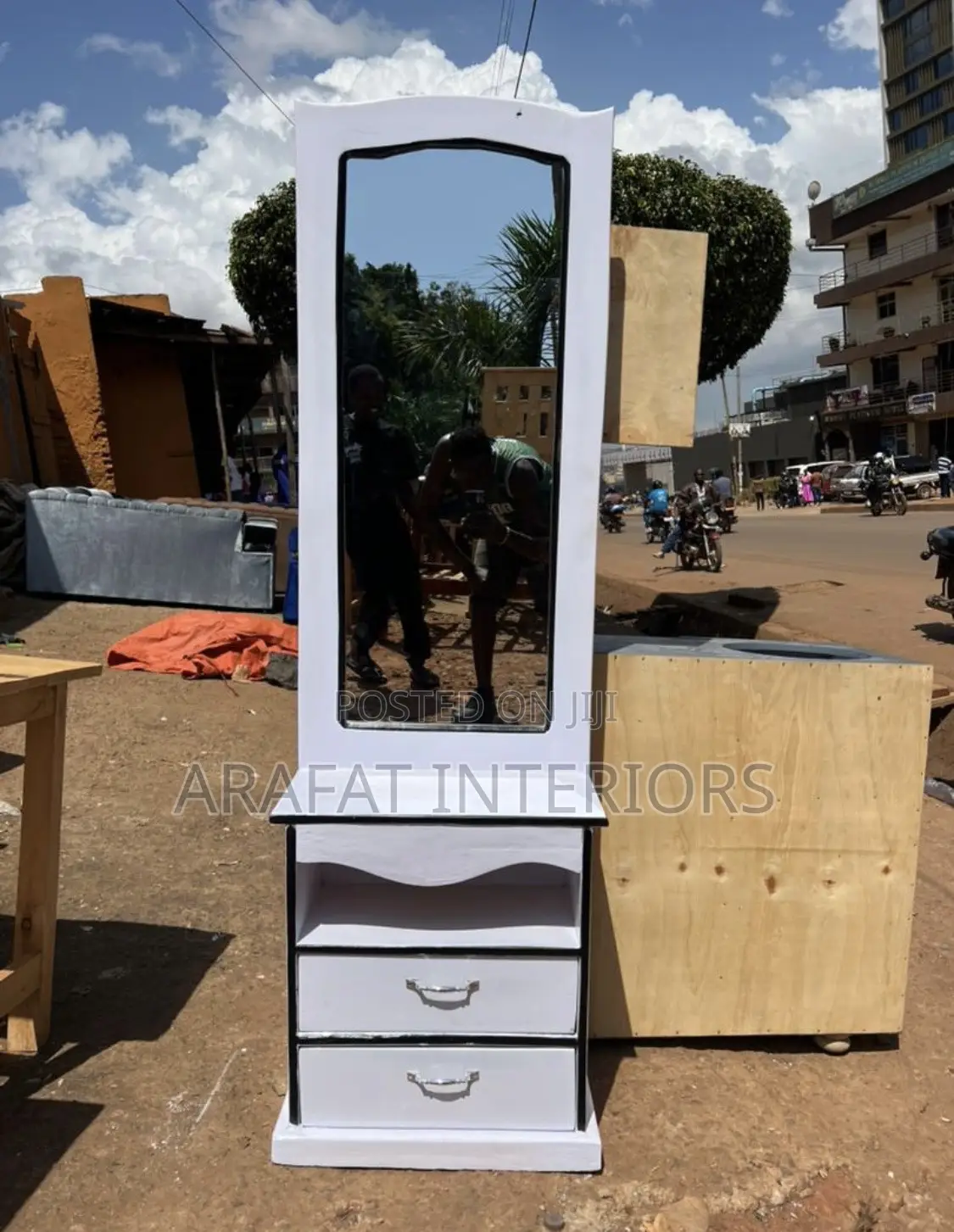 White Full-Length Dressing Mirror