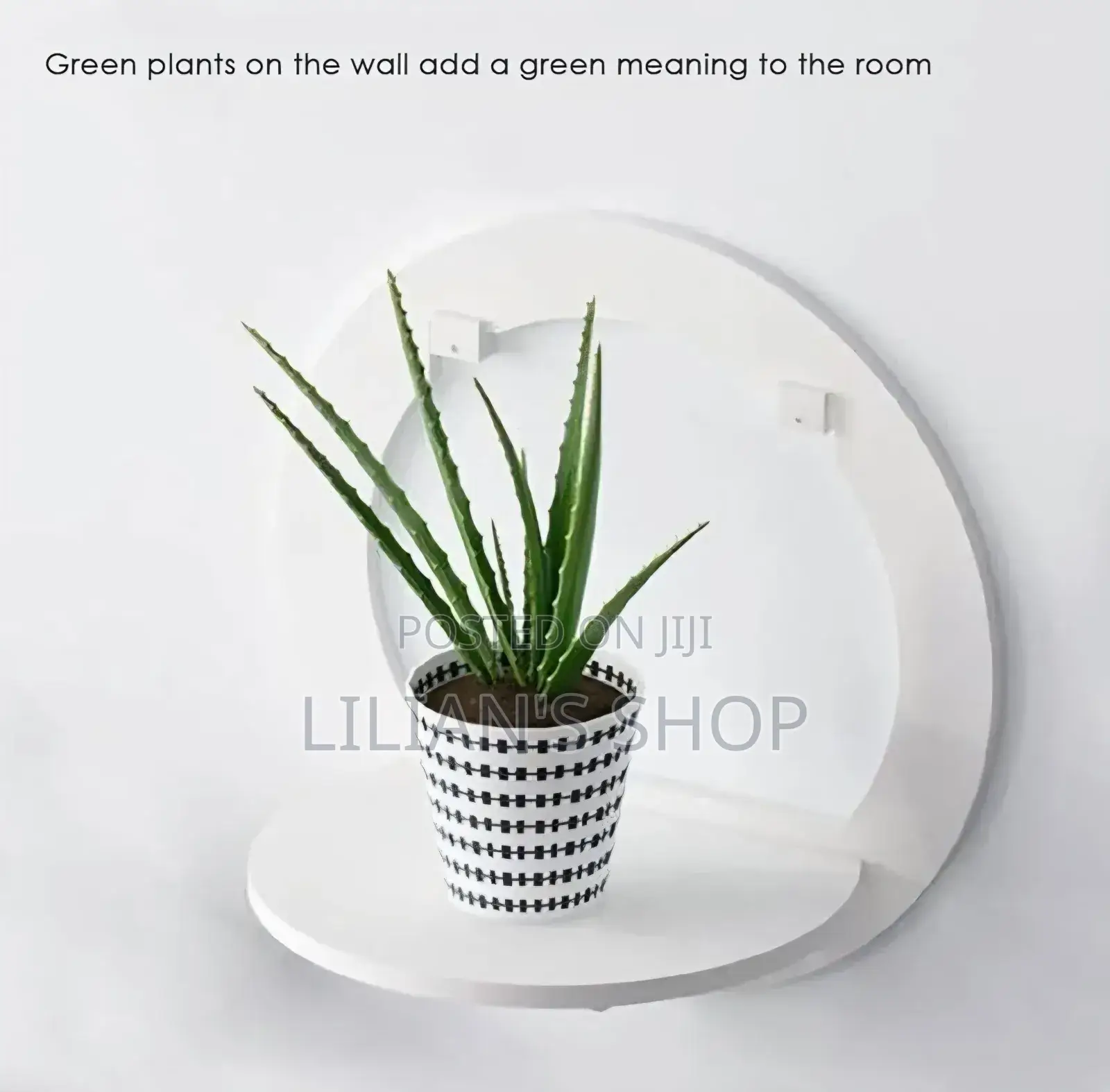 White Geometric Floating Wall Shelf