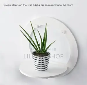 White Geometric Floating Wall Shelf