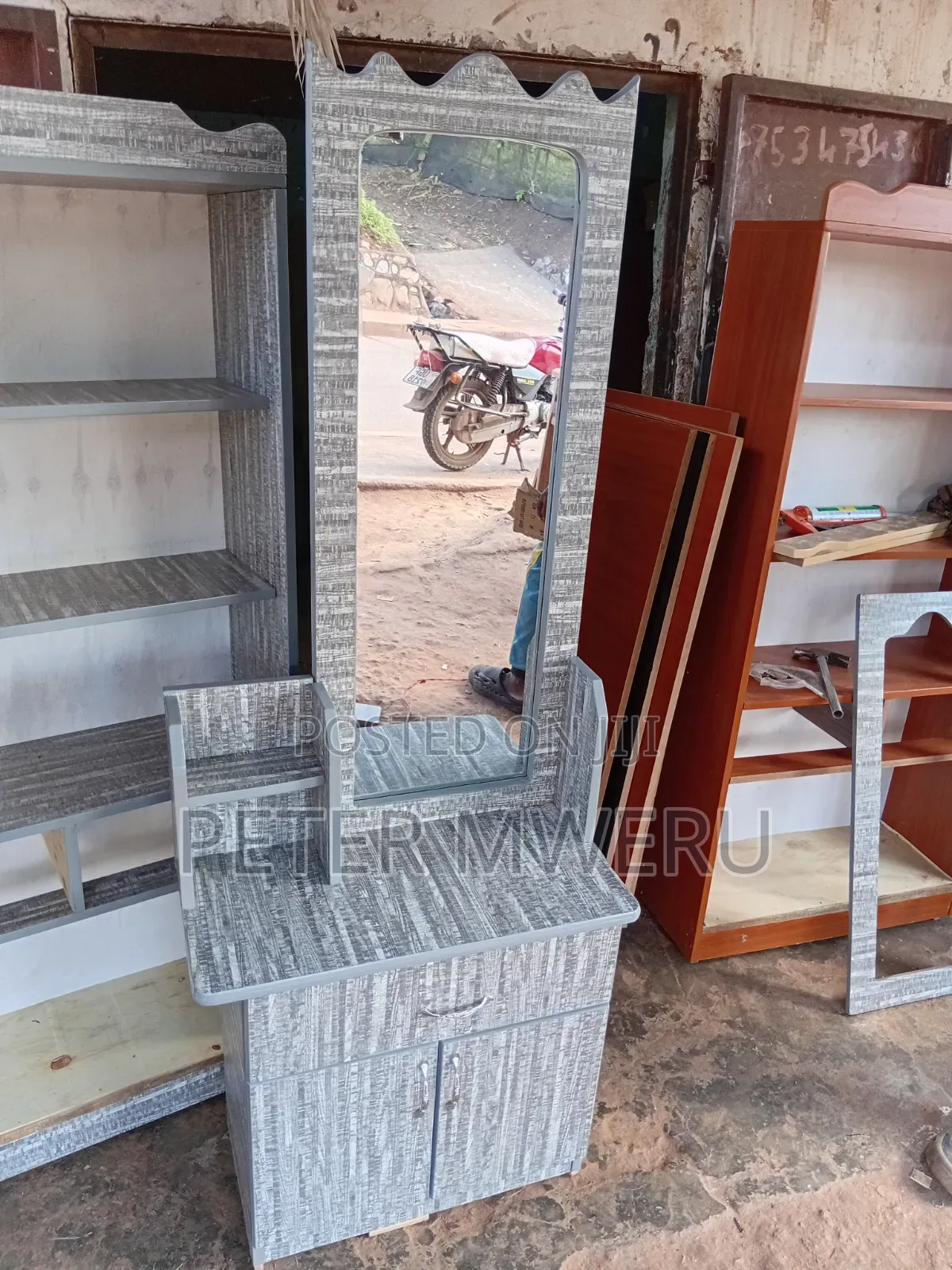 Dressing Mirror With Drawer and Doors Good One