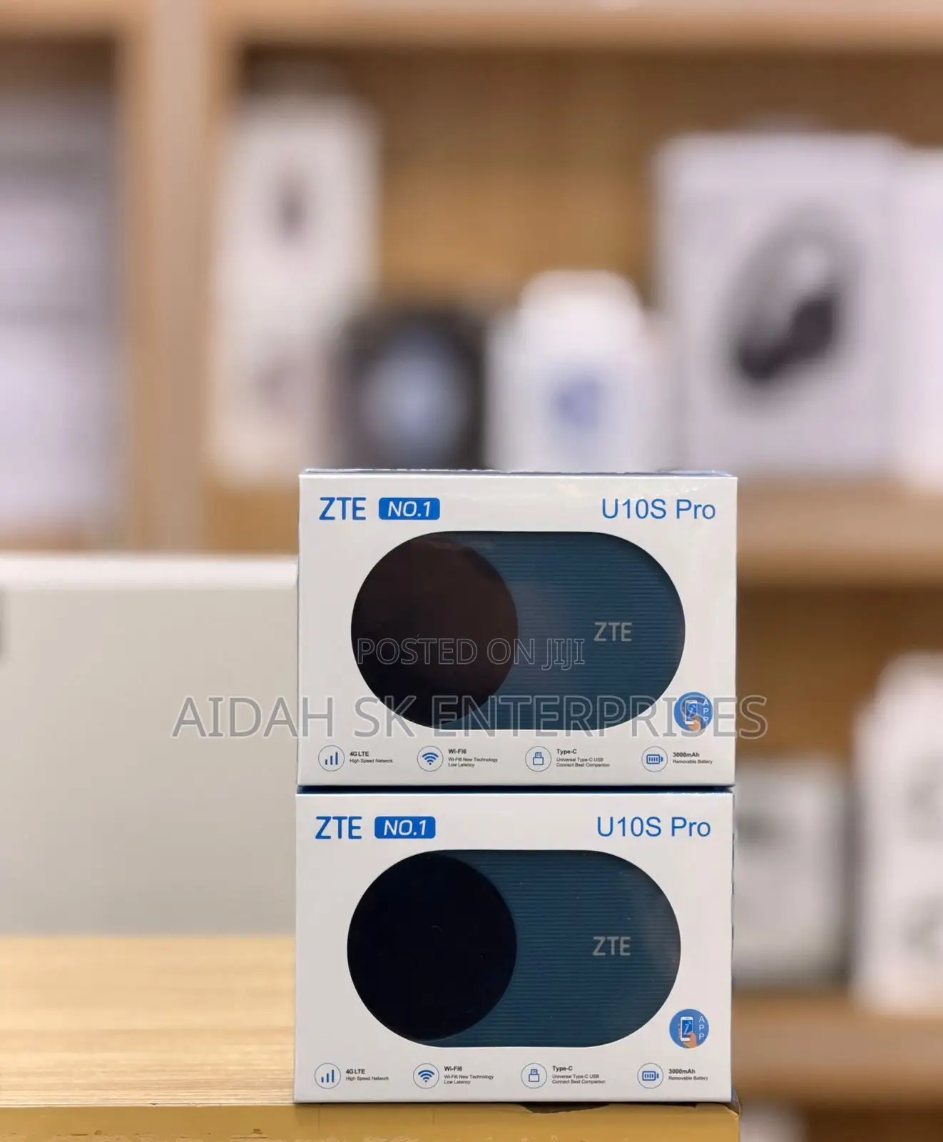 Zte U10s Pro Blue 4g Mifi Router, Portable Wifi With Sim Slot