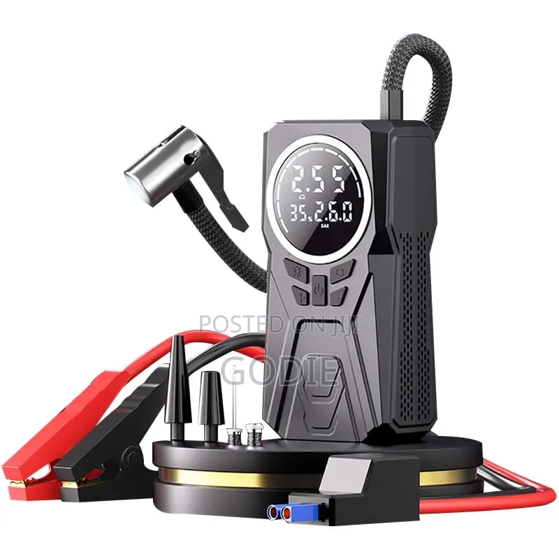 Multifunctional Portable Car Jump Starter With Built-in Air Compressor
