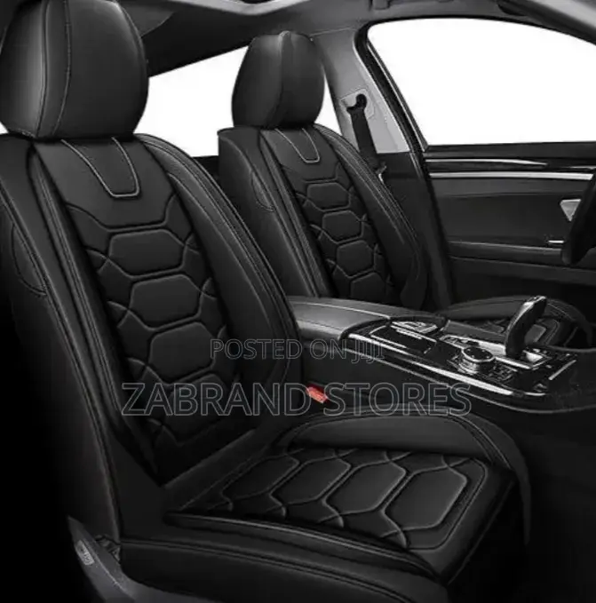 5 Seater Car Seat Cover Leather Black