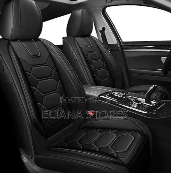 5 Seater Car Seat Cover Leather Black