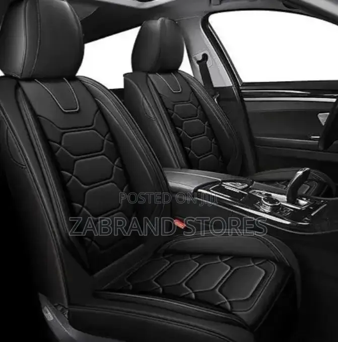 5 Seater Car Seat Cover Leather Black