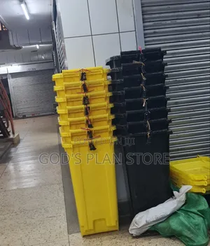 Yellow Black 120litres Plastic Dust Bins Plastic Dust Bins