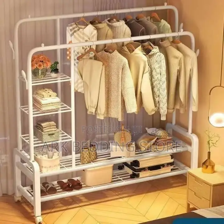 Shelfed And Rail Cloth Rack