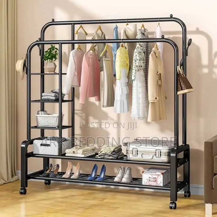 Shelf And Hanger Clothes Rack